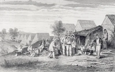 Deportee Camp on the Cros Peninsula, New Caledonia, 1873